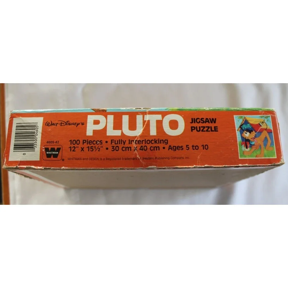 Vintage Whitman Walt Disney's Pluto Puzzle 100 Large Pieces 4649 Complete